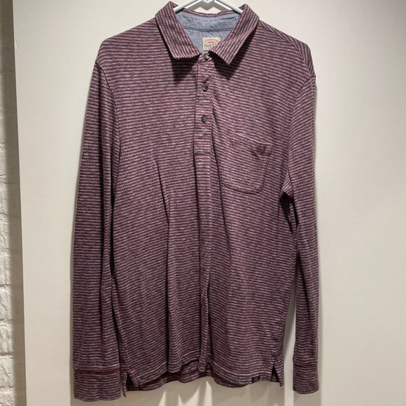Faherty LS Luxe Striped Heather Polo - Picture 1 of 2